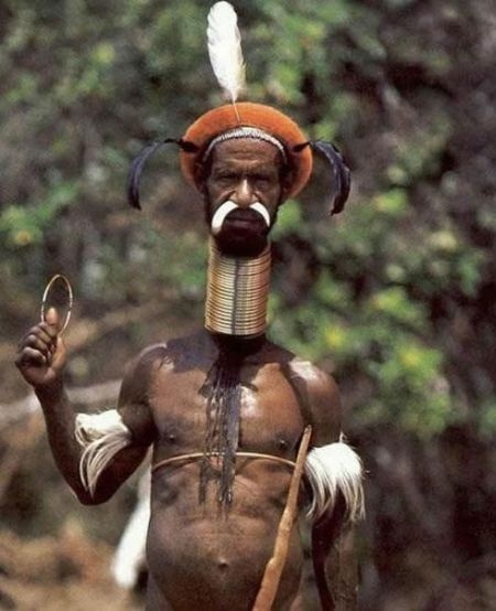 Long neck of one of the tribes man